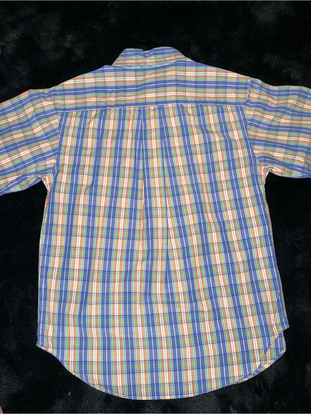 Ralph Lauren Boys Blue, Orange & Green Plaid Button-Down Shirt Small - Picture 2 of 4